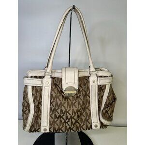 Michael Kors Handbag Tote Brown/ Off White -  Worn